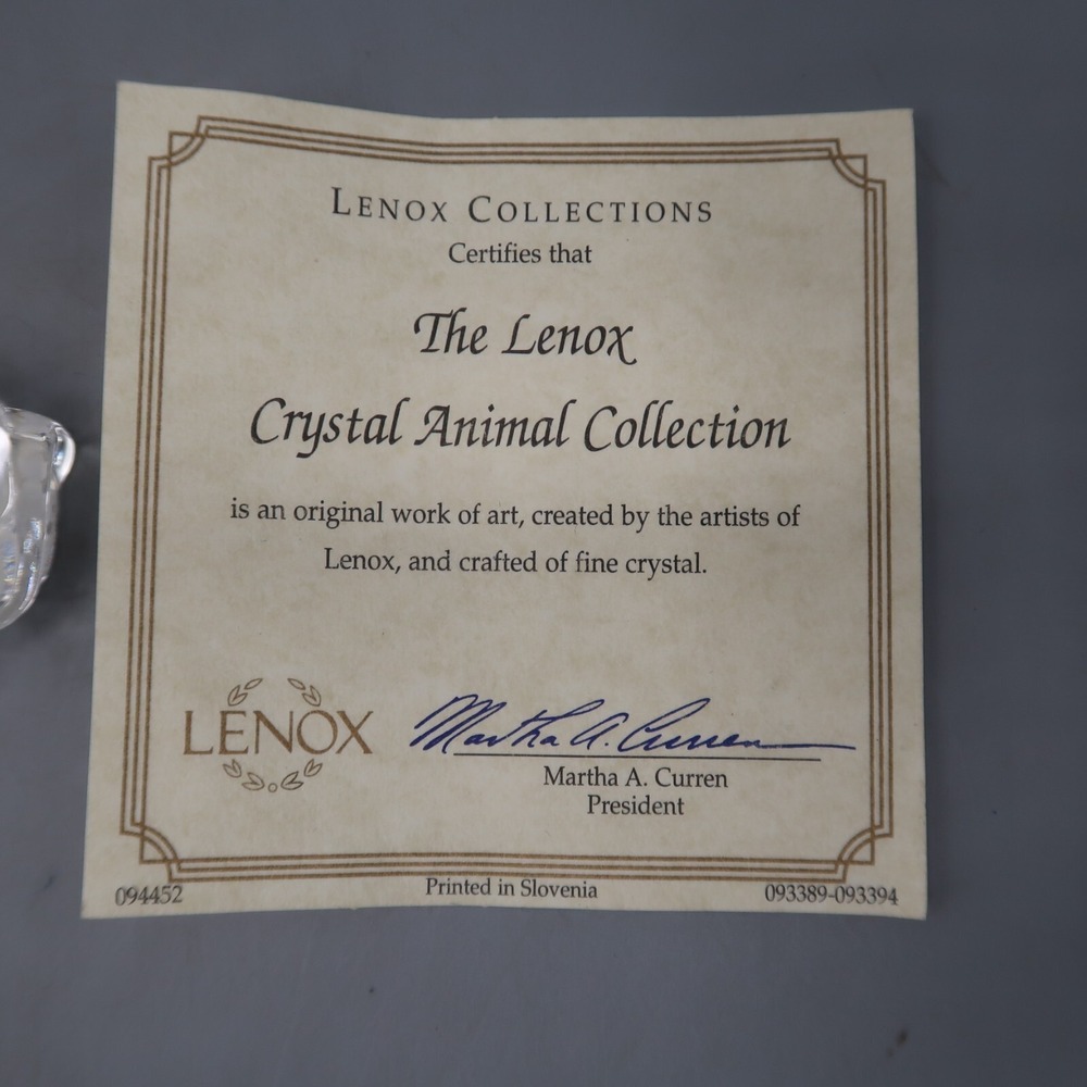Vintage Lenox Small Crystal Cat Figurine Sitting 2 inch tall - Picture 2 of 5